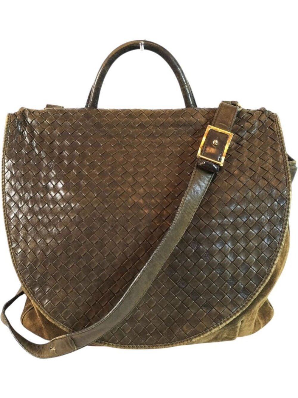 766359CR T5 Bottega Veneta Crossbody Bag Brown Suede Leather